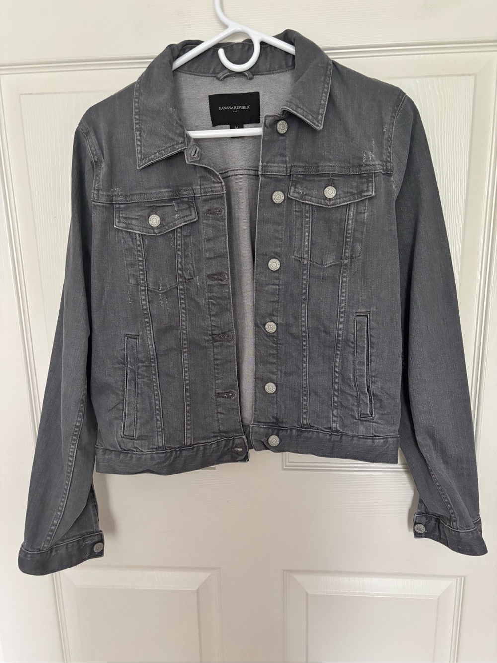 Banana Republic Factory Gray Denim Trucker Jacket